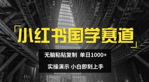 小红书国学赛道,无脑粘贴复制,单日1K,实操演示,小白即刻上手【揭秘】-快赚