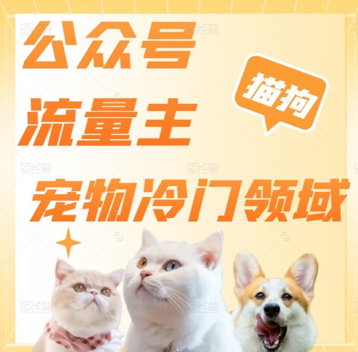 公众号流量主,萌宠冷门领域,单日收益2000+,简单暴力掘金,矩阵操作,无限放大收益!