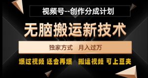 视频号无脑搬运新技术，破原创壕流量，独家方式，爆过视频，还会再爆【揭秘】-快赚