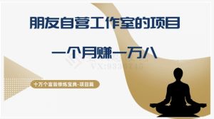 十万个富翁修炼宝典之16.朋友自营工作室的项目,一个月赚一万八-快赚