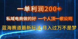 一单利润200私域电商做的好,一个人顶一家公司蓝海赛道最新玩法【揭秘】-快赚