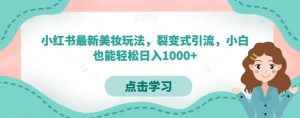 小红书最新美妆玩法,裂变式引流,小白也能轻松日入1000+-快赚