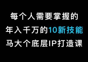 马大个的IP底层逻辑课,每个人需要掌握的年入千万的10新技能,约会底层IP打造方法!-快赚