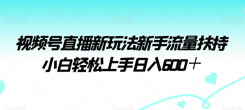 视频号直播新玩法新手流量扶持小白轻松上手日入600＋【揭秘】-快赚