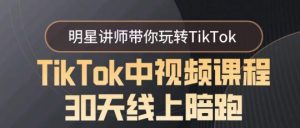 TikTok中视频课程30天线上陪跑，明星讲师带你玩转TikTok-快赚