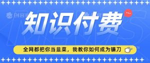 2024最新知识付费项目，小白也能轻松入局，全网都在教你做项目，我教你做镰刀【揭秘】-快赚