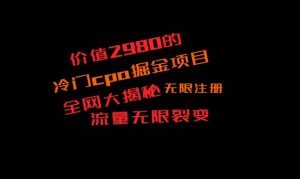 价值2980的CPA掘金项目大揭秘,号称当天收益200+,不见收益包赔双倍-快赚