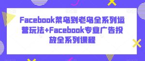 Facebook菜鸟到老鸟全系列运营玩法+Facebook专业广告投放全系列课程-快赚