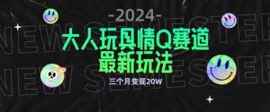 全新大人玩具情Q赛道合规新玩法，公转私域不封号流量多渠道变现，三个月变现20W【揭秘】-快赚