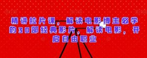 精讲拉片课,解读电影博主必学的30部经典影片,解读电影,开启自由职业-快赚