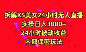 利用快手24小时无人美女直播,实操日入3000,24小时被动收益,内部保密玩法【揭秘】-快赚