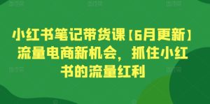 小红书笔记带货课【6月更新】流量电商新机会，抓住小红书的流量红利-快赚