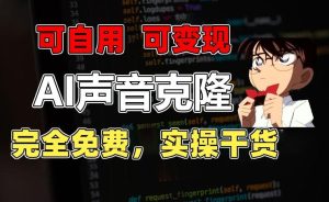 1分钟素材克隆出完美声音,秒杀市面所有配音软件,完全免费,实操干货+变现教程【揭秘】-快赚