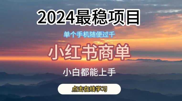 2024最稳蓝海项目，小红书商单项目，没有之一【揭秘】-快赚