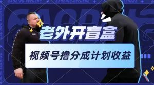 老外开盲盒视频，撸视频号分成计划收益，每天只需一小时，新手小白轻松上手【揭秘】-快赚