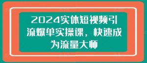 2024实体短视频引流爆单实操课,快速成为流量大师-快赚