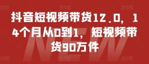 抖音短视频带货12.0,14个月从0到1,短视频带货90万件-快赚