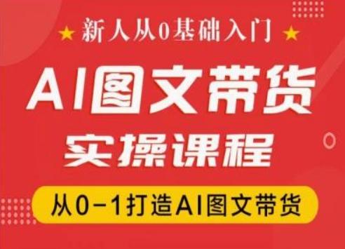 新人从0基础入门，抖音AI图文带货实操课程，从0-1打造AI图文带货-快赚
