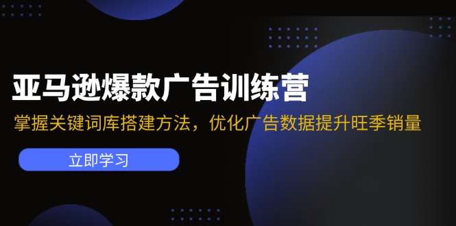 亚马逊爆款广告训练营：掌握关键词库搭建方法，优化广告数据提升旺季销量-快赚