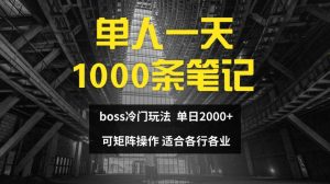 单人一天1000条笔记,日入2000+,BOSS直聘的正确玩法【揭秘】-快赚