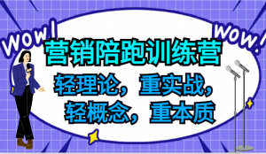 营销陪跑训练营，轻理论，重实战，轻概念，重本质，适合中小企业和初创企业的老板-快赚