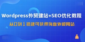 WordPress外贸建站+SEO优化教程，从0到1搭建可获得询盘外贸网站(57节课)-快赚