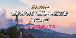 日入3000+，最新陌陌无人直播+网盘拉新暴力玩法，落地教程+素材工具-快赚