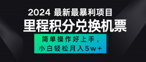 2024最新里程积分兑换机票，手机操作小白轻松月入5万+-快赚