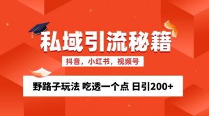 私域流量的精准化获客方法 野路子玩法 吃透一个点 日引200+ 【揭秘】-快赚