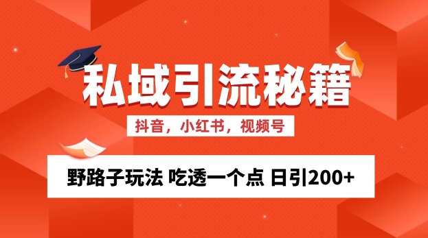 私域流量的精准化获客方法 野路子玩法 吃透一个点 日引200+ 【揭秘】-快赚