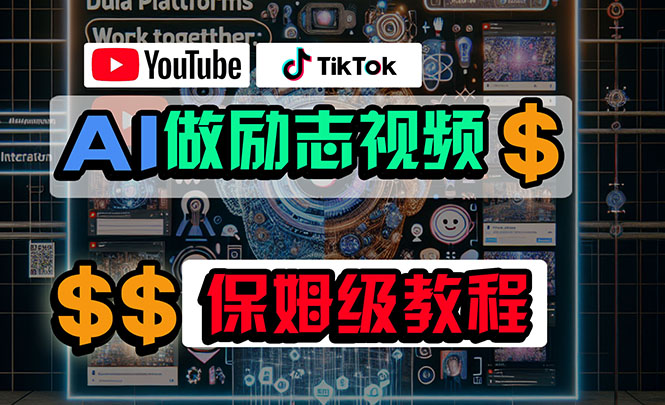 利用AI制作励志视频，在YouTube和TikTok赚钱，小白可做(附工具-快赚