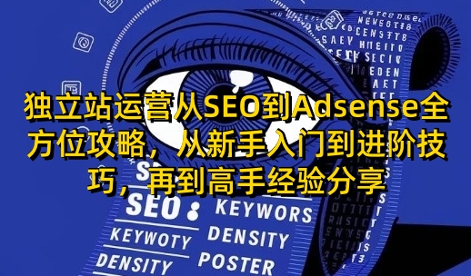 独立站运营从SEO到Adsense全方位攻略,从新手入门到进阶技巧,再到高手经验分享-快赚