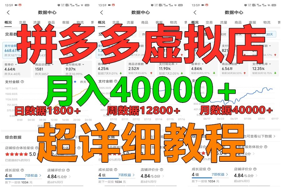 拼多多虚拟电商训练营月入40000+,全网最详细,你做你也行,暴利稳定长久-快赚