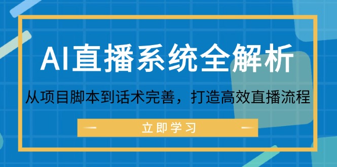 AI直播系统全解析:从项目脚本到话术完善,打造高效直播流程-快赚