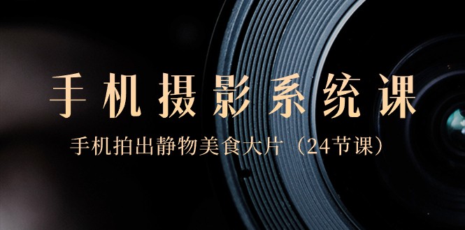 0基础手机摄影系统课，手机拍出静物美食大片（24节课）-快赚