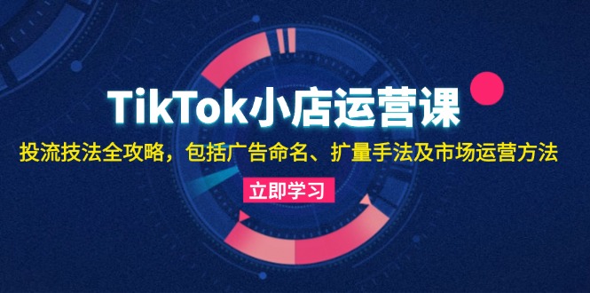 TikTok小店运营课:投流技法全攻略,包括广告命名 扩量手法及市场运营方法-快赚