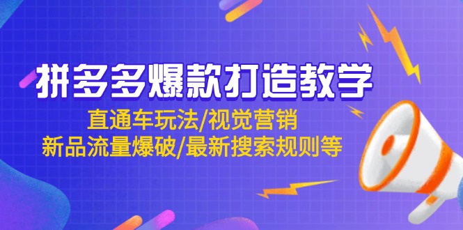 拼多多爆款打造教学:直通车玩法/视觉营销/新品流量爆破/最新搜索规则等-快赚