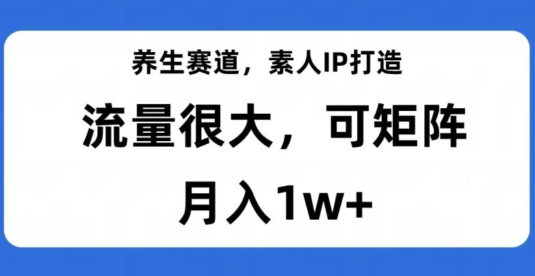 养生赛道,素人IP打造,流量很大,可矩阵,月入1w+【揭秘】-快赚