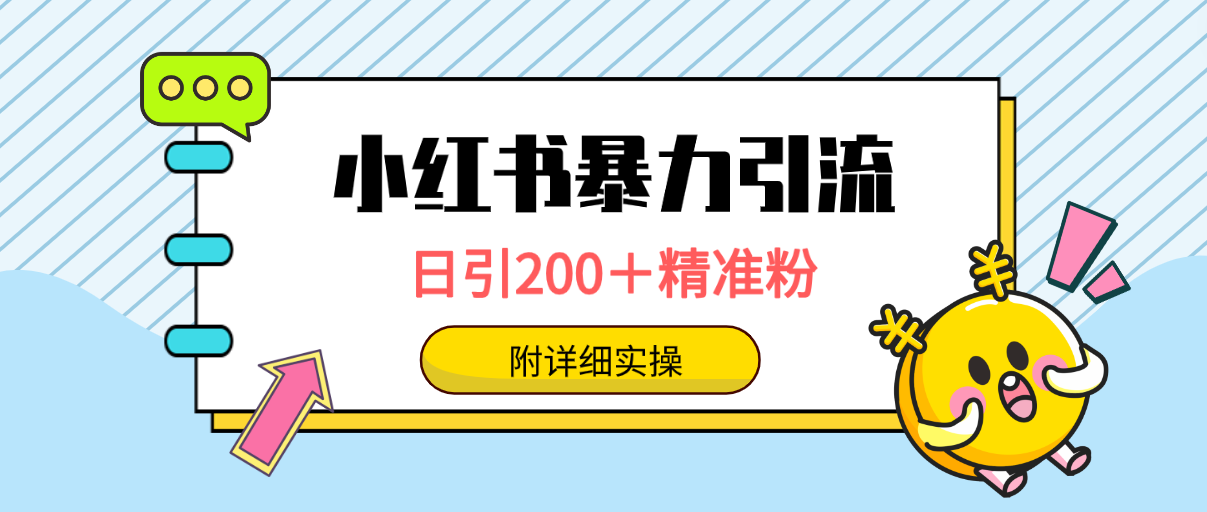 (9582期)小红书暴力引流大法,日引200+精准粉,一键触达上万人,附详细实操-快赚