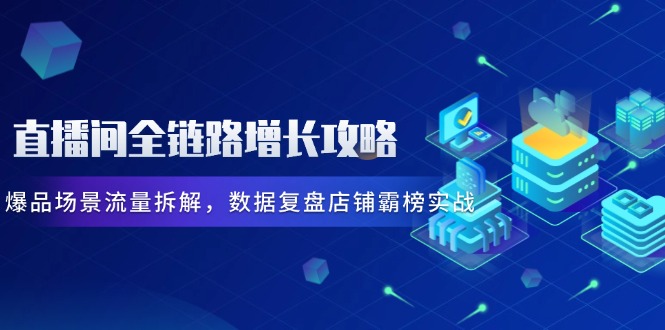 直播间全链路增长攻略,爆品场景流量拆解,数据复盘店铺霸榜实战-快赚