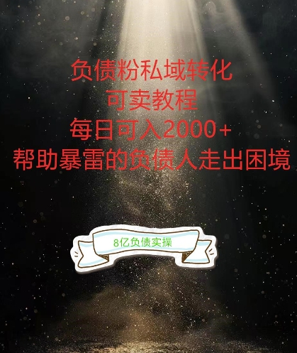 负债粉掘金计划,帮助负债者解决问题,债务规划,债务重组,最好的变现方式【揭秘】-快赚