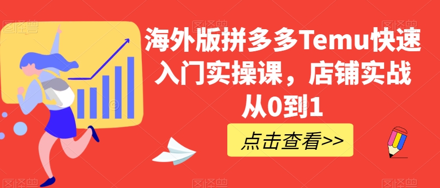 海外版拼多多Temu快速入门实操课,店铺实战从0到1-快赚