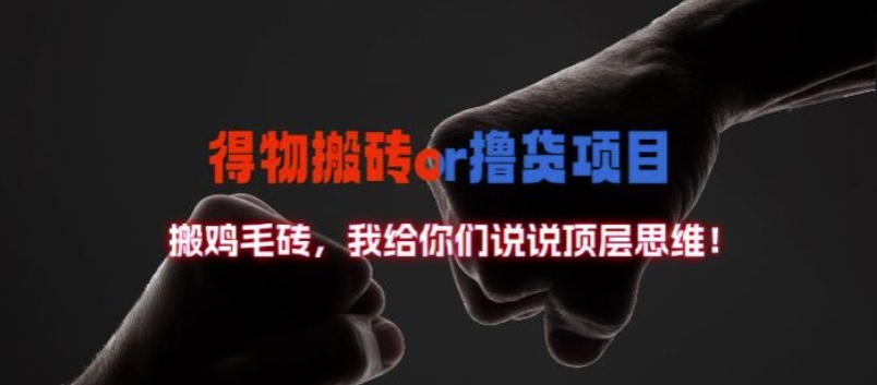 得物搬砖撸货项目?掰下数据,我给你们说说顶层思维【揭秘】-快赚