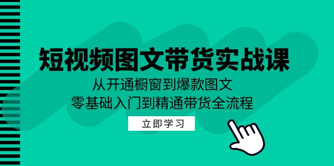 短视频图文带货实战课:从开通橱窗到爆款图文,零基础入门到精通带货-快赚