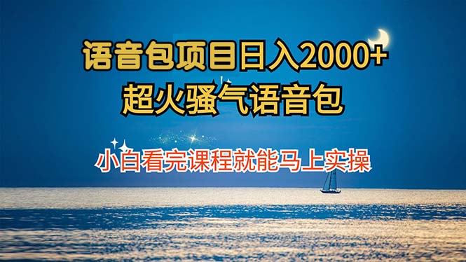 语音包项目 日入2000+ 超火骚气语音包小白看完课程就能马上实操-快赚