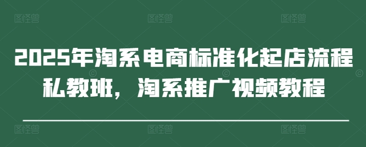 2025年淘系电商标准化起店流程私教班，淘系推广视频教程-快赚