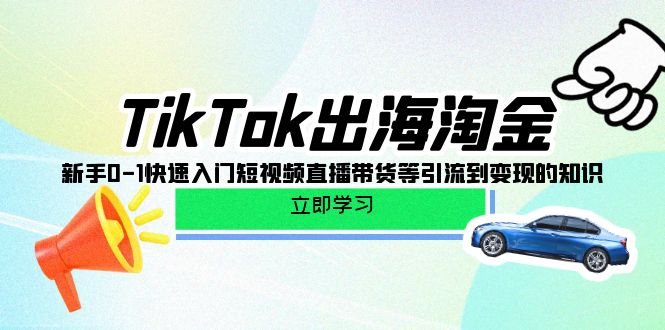 (10035期)TikTok-出海淘金,新手0-1快速入门短视频直播带货等引流到变现的知识-快赚
