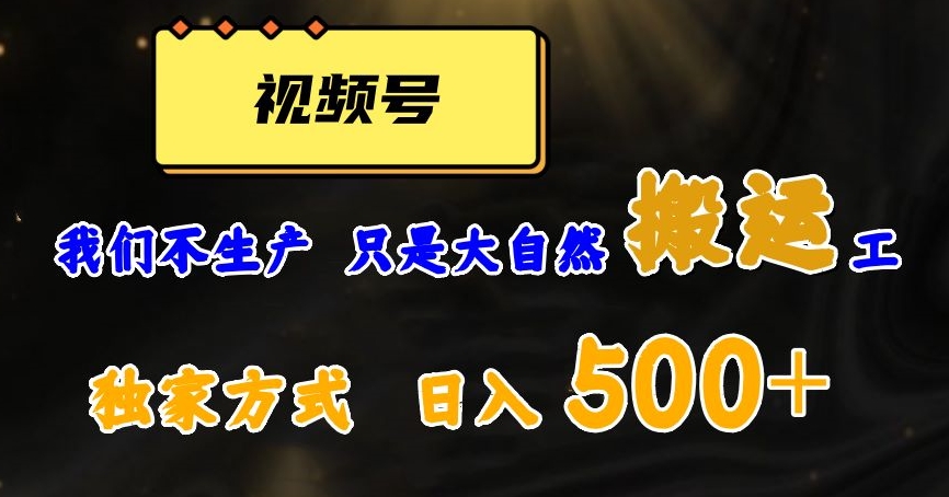 视频号轻松搬运日赚500+,一个1分钟1条原创视频【揭秘】-快赚