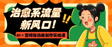 治愈系流量新风口,AI+宫崎骏动画创作实战课,从0到1打造爆款视频-快赚