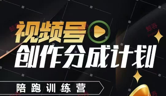 视频号创作分成计划陪跑训练营,手把手教会你如何制作视频,细水长流型项目-快赚